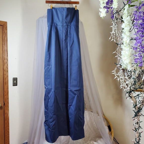 Kay Unger Valia Walk Thru Jumpsuit Maxi Dress Size 6 Runway Formal Starlet Blue - Picture 5 of 6